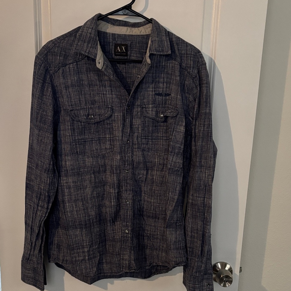 Armani Exchange Men's Dark Blue Shirt Jacket